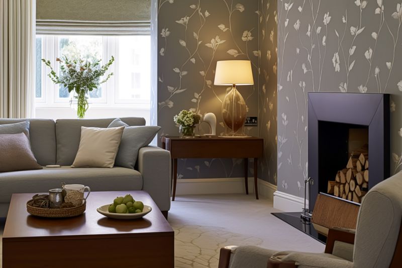 Wallpapered Living Room